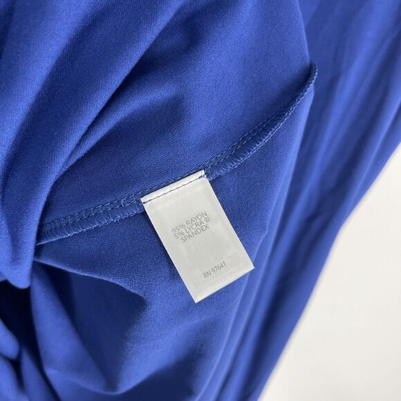 J Jill Wearever Dress Size Large Blue Short Sleeve Minimalist Shift Stretch - Picture 8 of 9